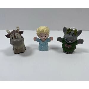 Fisher Price Little People Frozen Figures Lot Of 3 Elsa, Sven, Troll